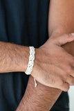 Time To Hit The RODEO - White Bracelet - Paparazzi Accessories Bracelet Bedazzle Me Pretty Mobile Fashion Boutique