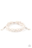 Time To Hit The RODEO - White Bracelet - Paparazzi Accessories Bracelet Bedazzle Me Pretty Mobile Fashion Boutique