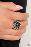 Time to SHELL-ebrate - Black Ring - Paparazzi Accessories Ring Bedazzle Me Pretty Mobile Fashion Boutique