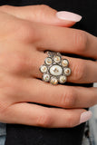 Time to SHELL-ebrate - White Ring - Paparazzi Accessories Ring Bedazzle Me Pretty Mobile Fashion Boutique