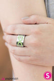 Timeless Sophistication - Green Ring - Paparazzi Accessories Ring Bedazzle Me Pretty Mobile Fashion Boutique