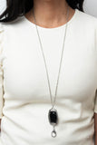 Timeless Tale - Black Lanyard - Paparazzi Accessories Lanyard Bedazzle Me Pretty Mobile Fashion Boutique