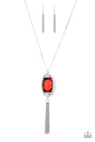 Timeless Talisman - Red Necklace - Paparazzi Accessories Necklace Bedazzle Me Pretty Mobile Fashion Boutique