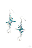 Timeless Tapestry - Blue Earrings - Paparazzi Accessories Earrings Bedazzle Me Pretty Mobile Fashion Boutique