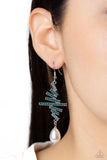 Timeless Tapestry - Blue Earrings - Paparazzi Accessories Earrings Bedazzle Me Pretty Mobile Fashion Boutique