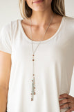 Timeless Tassels - Brown Necklace - Paparazzi Accessories Necklace Bedazzle Me Pretty Mobile Fashion Boutique