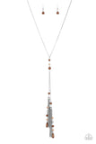 Timeless Tassels - Brown Necklace - Paparazzi Accessories Necklace Bedazzle Me Pretty Mobile Fashion Boutique