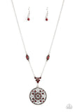 TIMELESS Traveler - Red Necklace - Paparazzi Accessories Necklace Bedazzle Me Pretty Mobile Fashion Boutique