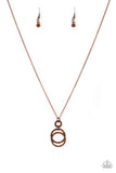 Timeless Trio - Copper Necklace - Paparazzi Accessories Necklace Bedazzle Me Pretty Mobile Fashion Boutique