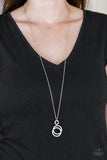 Timeless Trio - White Necklace - Paparazzi Accessories Necklace Bedazzle Me Pretty Mobile Fashion Boutique