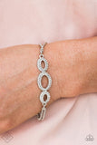 Timelessly Metropolitan - White Bracelet - Paparazzi Accessories Bracelet Bedazzle Me Pretty Mobile Fashion Boutique