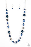 Timelessly Tailored - Blue Necklace - Paparazzi Accessories Necklace Bedazzle Me Pretty Mobile Fashion Boutique