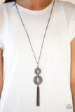 Timelessly Tasseled - Black Necklace - Paparazzi Accessories Necklace Bedazzle Me Pretty Mobile Fashion Boutique