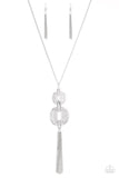 Timelessly Tasseled - Silver Necklace - Paparazzi Accessories Necklace Bedazzle Me Pretty Mobile Fashion Boutique