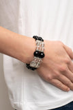 Timelessly Tea Party - Black Bracelet - Paparazzi Accessories Bracelet Bedazzle Me Pretty Mobile Fashion Boutique