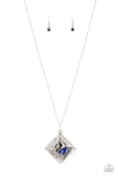 Timelessly Tilted - Blue Necklace - Paparazzi Accessories Necklace Bedazzle Me Pretty Mobile Fashion Boutique
