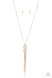 Times Square Stunner - Gold Necklace - Paparazzi Accessories Necklace Bedazzle Me Pretty Mobile Fashion Boutique