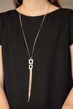 Times Square Stunner - Gold Necklace - Paparazzi Accessories Necklace Bedazzle Me Pretty Mobile Fashion Boutique