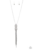 Times Square Stunner - Silver Necklace - Paparazzi Accessories Necklace Bedazzle Me Pretty Mobile Fashion Boutique