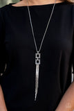 Times Square Stunner - Silver Necklace - Paparazzi Accessories Necklace Bedazzle Me Pretty Mobile Fashion Boutique