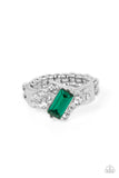Tip the Balance - Green Ring - Paparazzi Accessories Ring Bedazzle Me Pretty Mobile Fashion Boutique