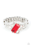 Tip the Balance - Red Ring - Paparazzi Accessories Ring Bedazzle Me Pretty Mobile Fashion Boutique