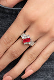 Tip the Balance - Red Ring - Paparazzi Accessories Ring Bedazzle Me Pretty Mobile Fashion Boutique