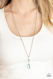 Titanic Splendor - Blue Necklace - Paparazzi Accessories Necklace Bedazzle Me Pretty Mobile Fashion Boutique