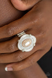 Titanic Twinkle - Brown Ring - Paparazzi Accessories Ring Bedazzle Me Pretty Mobile Fashion Boutique