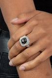 Title Match - Silver Ring - Paparazzi Accessories Ring Bedazzle Me Pretty Mobile Fashion Boutique