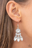 To Have and to SPARKLE - White Earrings - Paparazzi Accessories Earrings Bedazzle Me Pretty Mobile Fashion Boutique