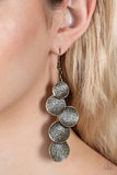 Token Gesture - Brass Earrings - Paparazzi Accessories Earrings Bedazzle Me Pretty Mobile Fashion Boutique