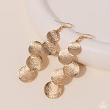 Token Gesture - Gold Earrings - Paparazzi Accessories Earrings Bedazzle Me Pretty Mobile Fashion Boutique