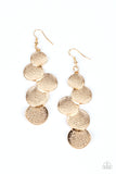 Token Gesture - Gold Earrings - Paparazzi Accessories Earrings Bedazzle Me Pretty Mobile Fashion Boutique