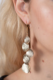 Token Gesture - Gold Earrings - Paparazzi Accessories Earrings Bedazzle Me Pretty Mobile Fashion Boutique