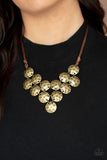 Token Treasure - Brass Necklace - Paparazzi Accessories Necklace Bedazzle Me Pretty Mobile Fashion Boutique