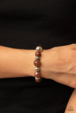 Tonal Takeover - Brown Bracelet - Paparazzi Accessories Bracelet Bedazzle Me Pretty Mobile Fashion Boutique