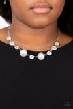 Too Good to BEAM True - White Necklace - Paparazzi Accessories Necklace Bedazzle Me Pretty Mobile Fashion Boutique