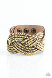 Top Class Chic - Brass Bracelet - Paparazzi Accessories Bracelet Bedazzle Me Pretty Mobile Fashion Boutique