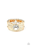 Top Dollar Bling - Gold Ring - Paparazzi Accessories Ring Bedazzle Me Pretty Mobile Fashion Boutique