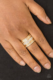 Top Dollar Drama - Gold Ring - Paparazzi Accessories Ring Bedazzle Me Pretty Mobile Fashion Boutique