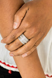 Top Dollar Drama - White Ring - Paparazzi Accessories Ring Bedazzle Me Pretty Mobile Fashion Boutique