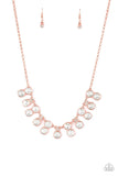 Top Dollar Twinkle - Copper Necklace - Paparazzi Accessories Necklace Bedazzle Me Pretty Mobile Fashion Boutique