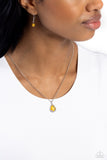 Top-Notch Trinket - Yellow Necklace - Paparazzi Accessories Necklace Bedazzle Me Pretty Mobile Fashion Boutique