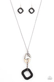 Top Of The WOOD Chain - Black Necklace - Paparazzi Accessories Necklace Bedazzle Me Pretty Mobile Fashion Boutique