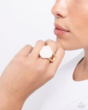 Top-SHELL Shine - Gold Ring - Paparazzi Accessories Ring Bedazzle Me Pretty Mobile Fashion Boutique