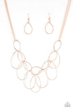 Top-TEAR Fashion - Rose Gold Necklace - Paparazzi Accessories Necklace Bedazzle Me Pretty Mobile Fashion Boutique