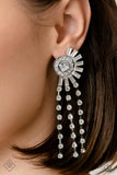 Torrential Twinkle - White Post Earrings - Paparazzi Accessories Post Earrings Bedazzle Me Pretty Mobile Fashion Boutique