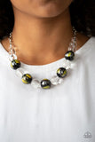 Torrid Tide - Yellow Necklace - Paparazzi Accessories Necklace Bedazzle Me Pretty Mobile Fashion Boutique