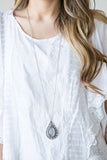 Total Tranquility - Silver Necklace - Paparazzi Accessories Necklace Bedazzle Me Pretty Mobile Fashion Boutique